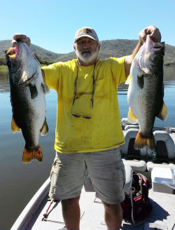 Terry Oldham with 2 El Salto 10 pounders caught in November