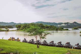 Lake Picachos fleet of bass boats