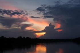 Sunset view in the Amazon from the Otter