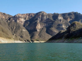 Mountains are the backdrop of this beautiful lake