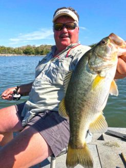 Melvin Farley fishing for bass on Picachos in Mexico